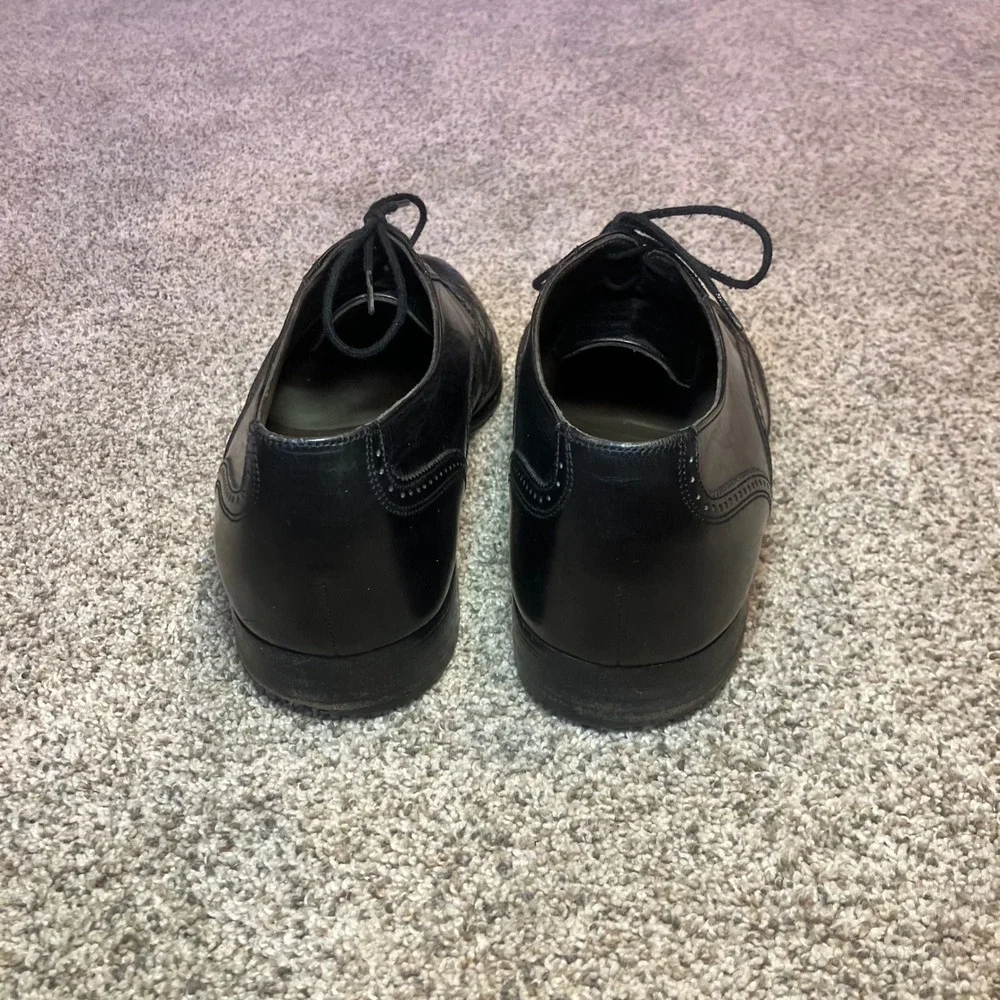 VTG Bally of Switzerland Princeton Mens Black Leather Wingtip Oxford Shoes 7.5 D